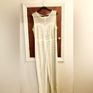 Bling Bling rhinestone catsuit in white